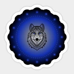 Wolf's Wisdom, Spirit Animal. Totem, Meditative. Sticker